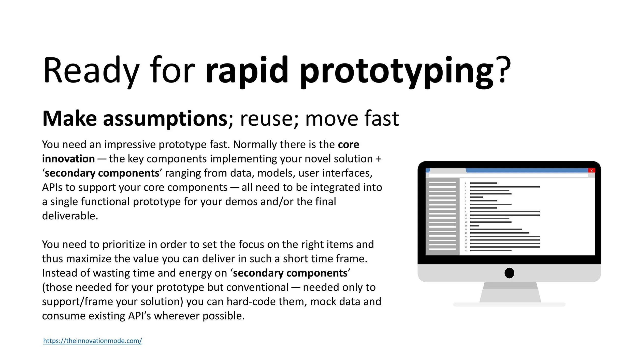 Annotated scoring rubric slide with inline commentary from the author